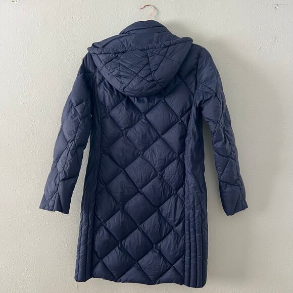 Michael Michael Kors Packable Down Coat - Size S Navy Blue - Picture 2 of 6